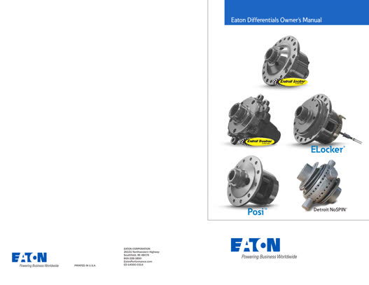 Eaton Differentials Owners Manual - Cover image